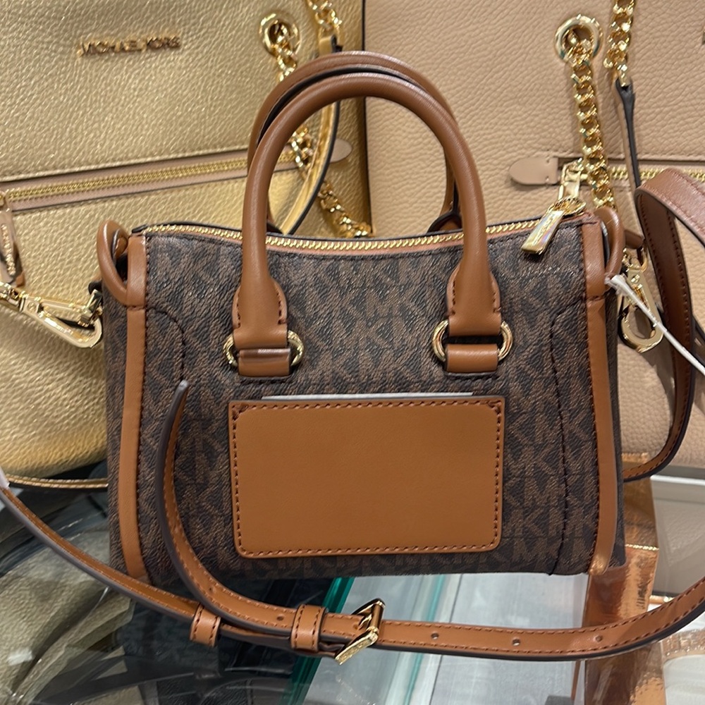 MICHAEL KORS
Carine Extra-Small Logo Satchel
Brown Signature 
NWT - Picture 8 of 16
